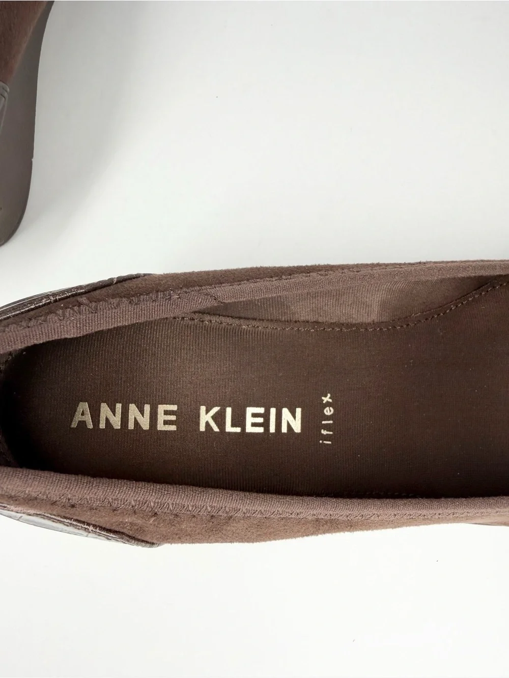 Anne Klein Women's Wyatt Buckle Wedge Pumps Brown Size 8.5M